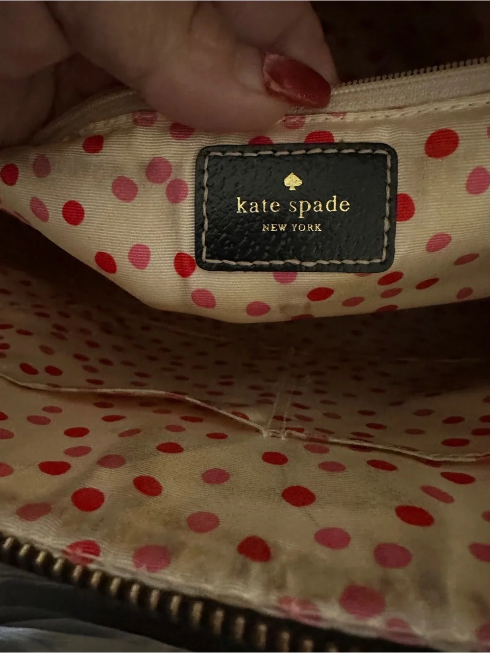 kate spade Black Pebbled Leather Dome Satchel